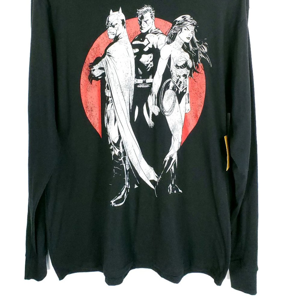 Justice League Graphic Pullover Hoodie Men's Large Black Red DC Comics - Picture 2 of 8